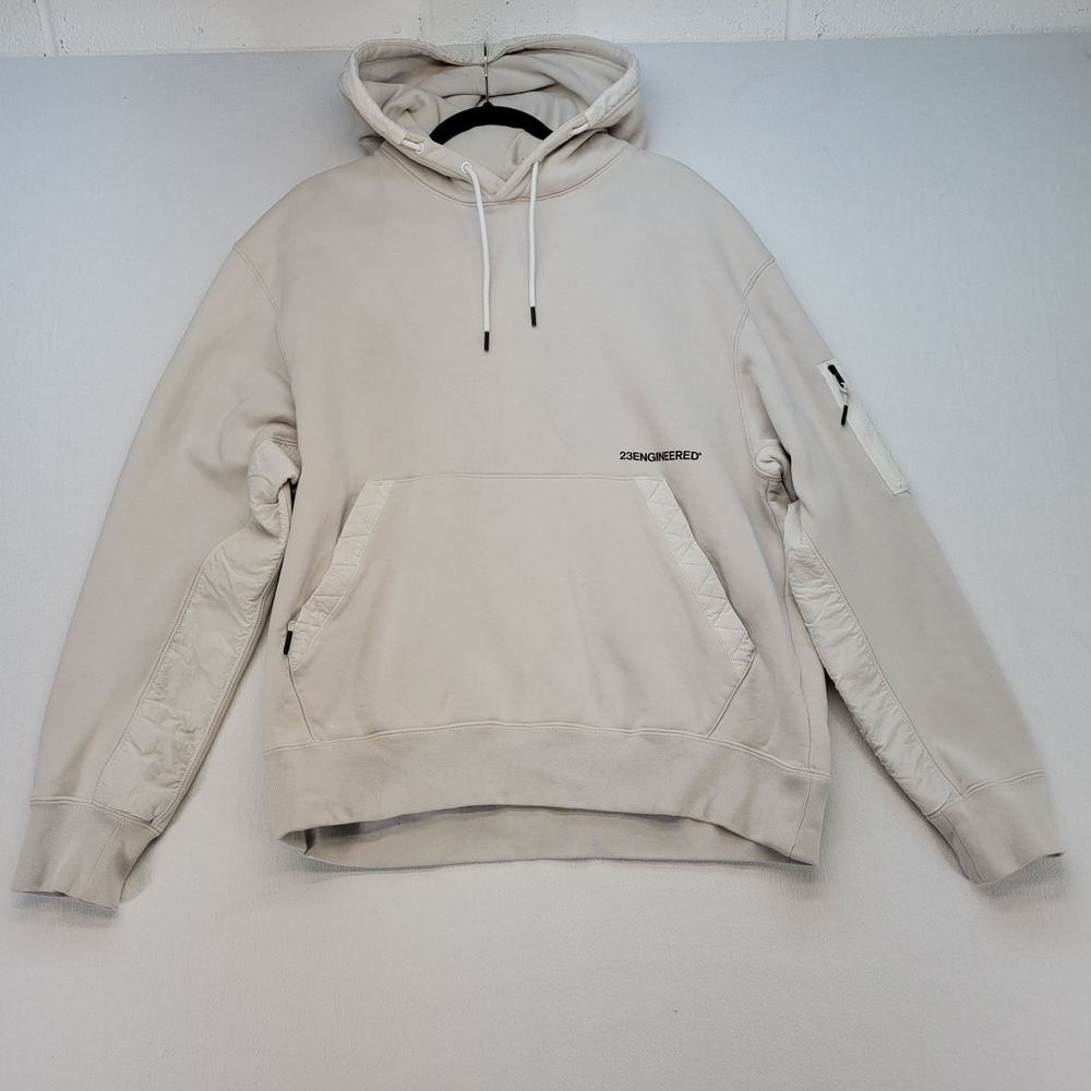 Jordan 23 Engineered Hoodie Mens Large Beige Utility Fleece Pullover Heavy